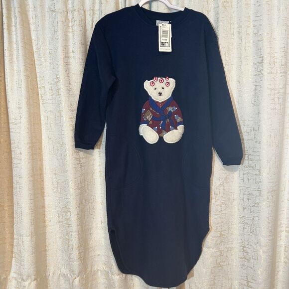 Vtg NWT Basic Editions k mart Women's‎ Small Fleece Nightgown Momma Bear Holiday - Picture 1 of 4